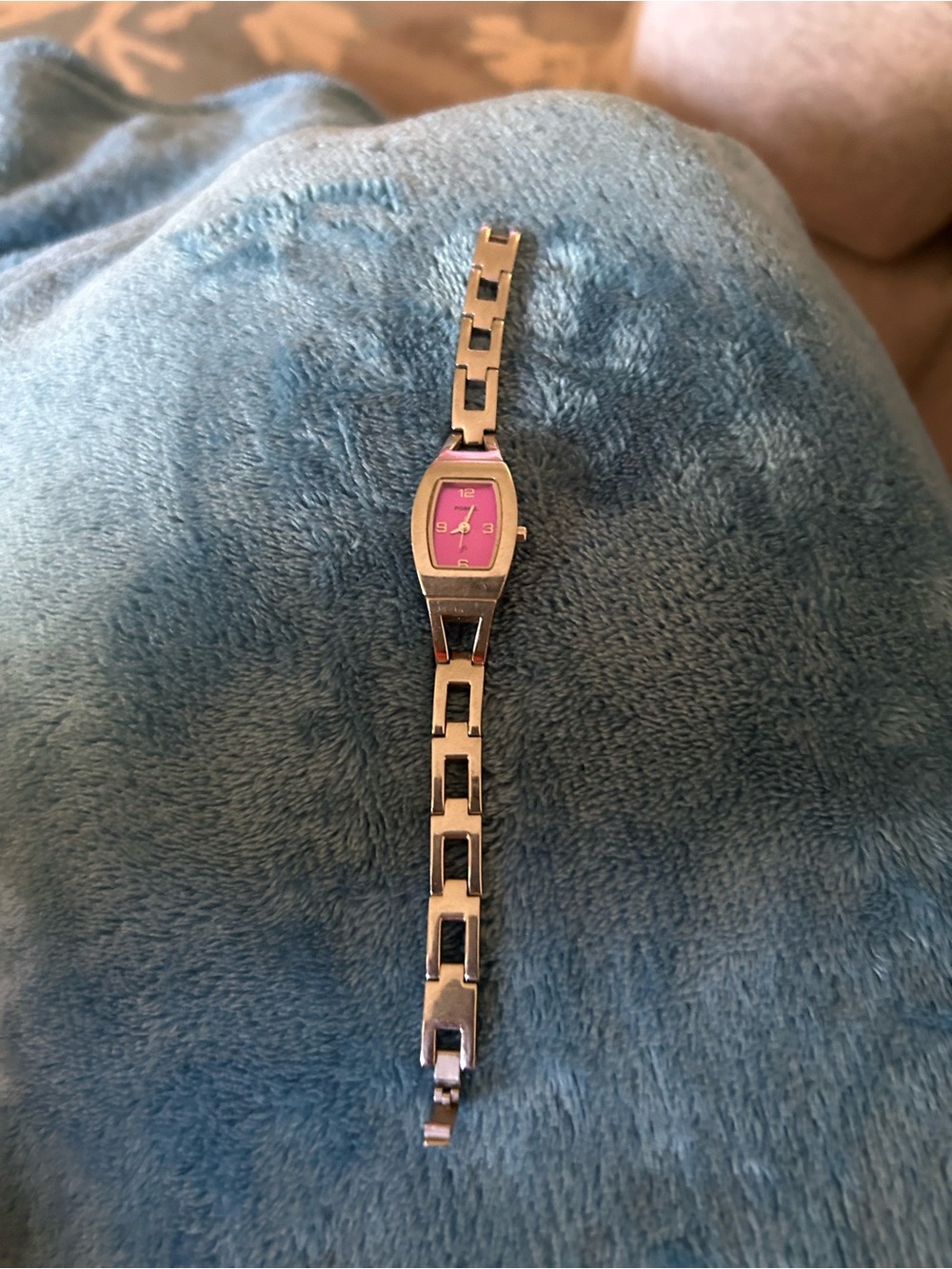 Fossil Silver Bracelet Watch with Pink Dial